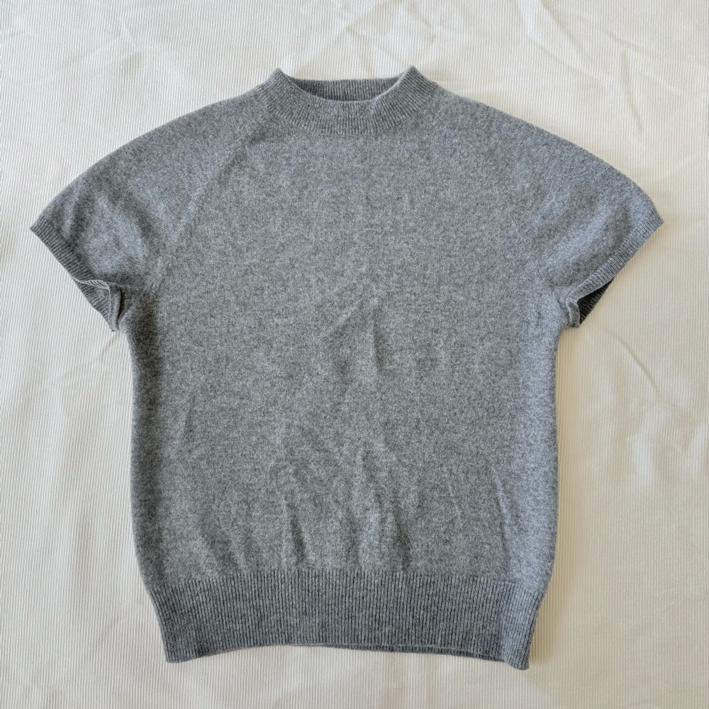 Sigrid Olsen Heather Gray Short Sleeve Top
